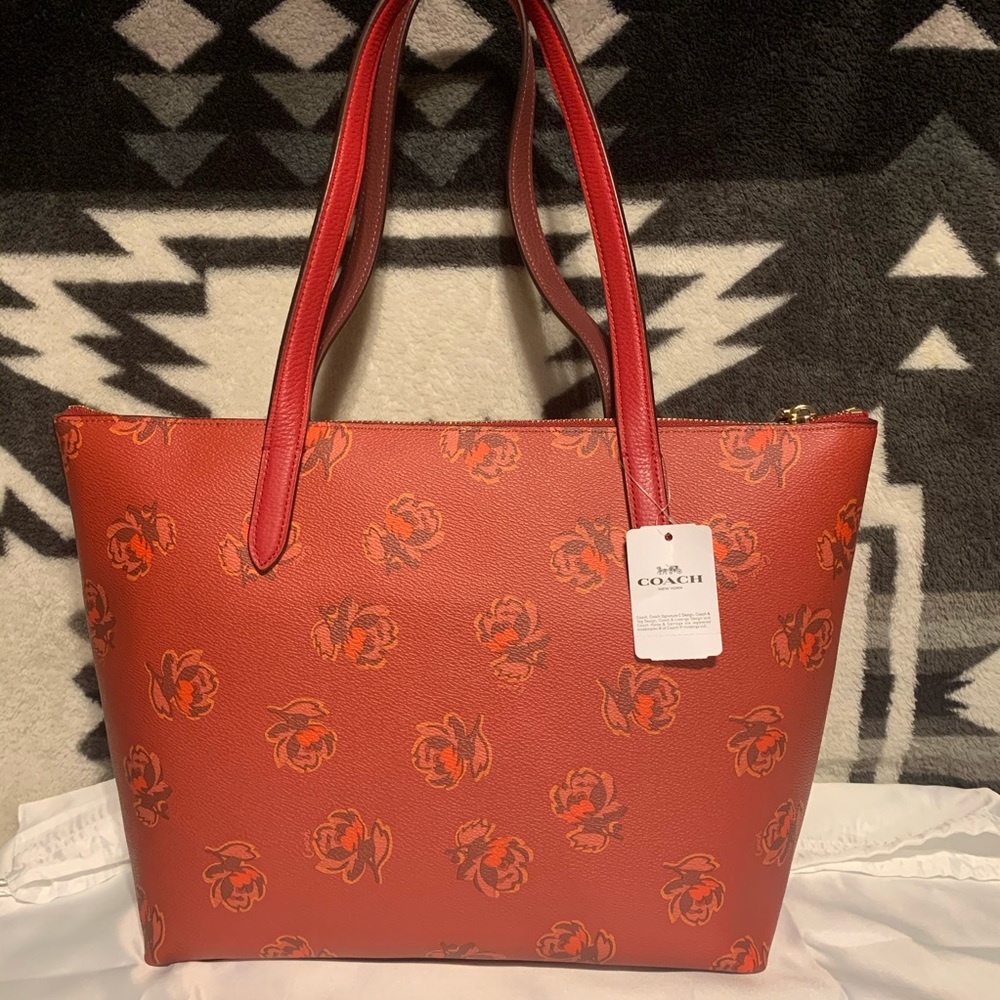 ✨HP✨🆕Coach Floral Print Leather Taylor Tote - Picture 6 of 8